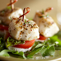 Alaska Halibut Caprese Salad Bites